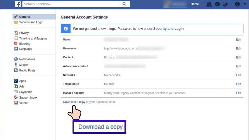 Download A Copy Of Your Facebook Data